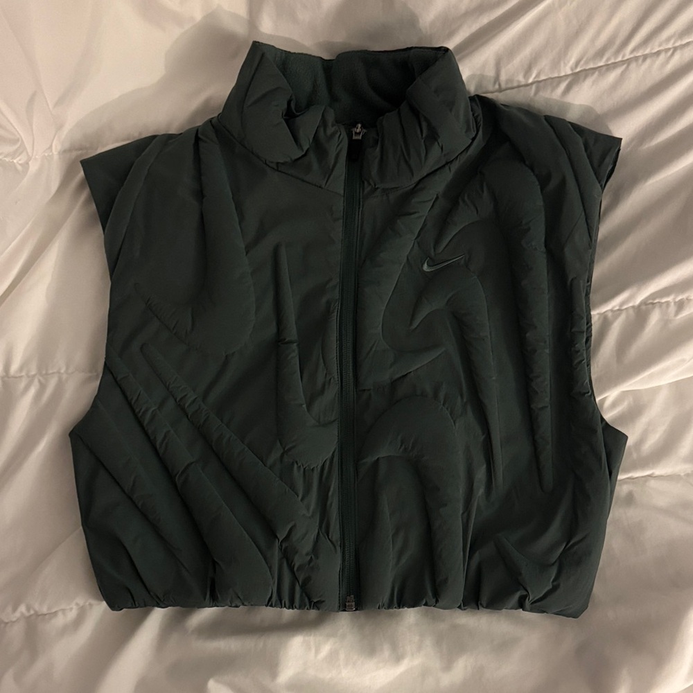 Nike Green Cropped Puffer Vest